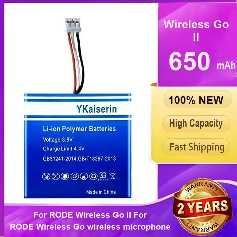 

Аккумулятор YKaiserin 650 мАч для микрофона RODE Wireless Go II Bateria