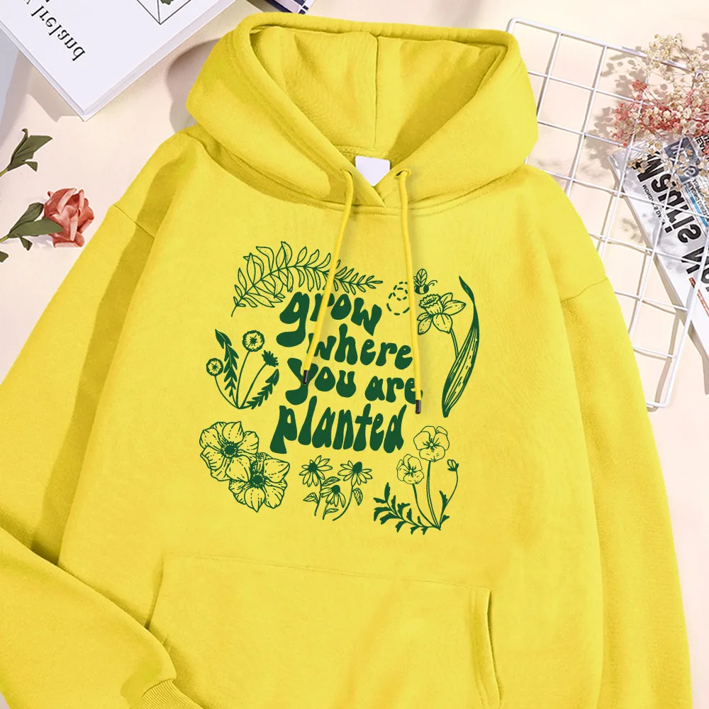 Morning Glory Plant Print Hoodie Men High Quality Fleece Hoodies Street Sports Pullover British Style Casual Hoody Man Clothing