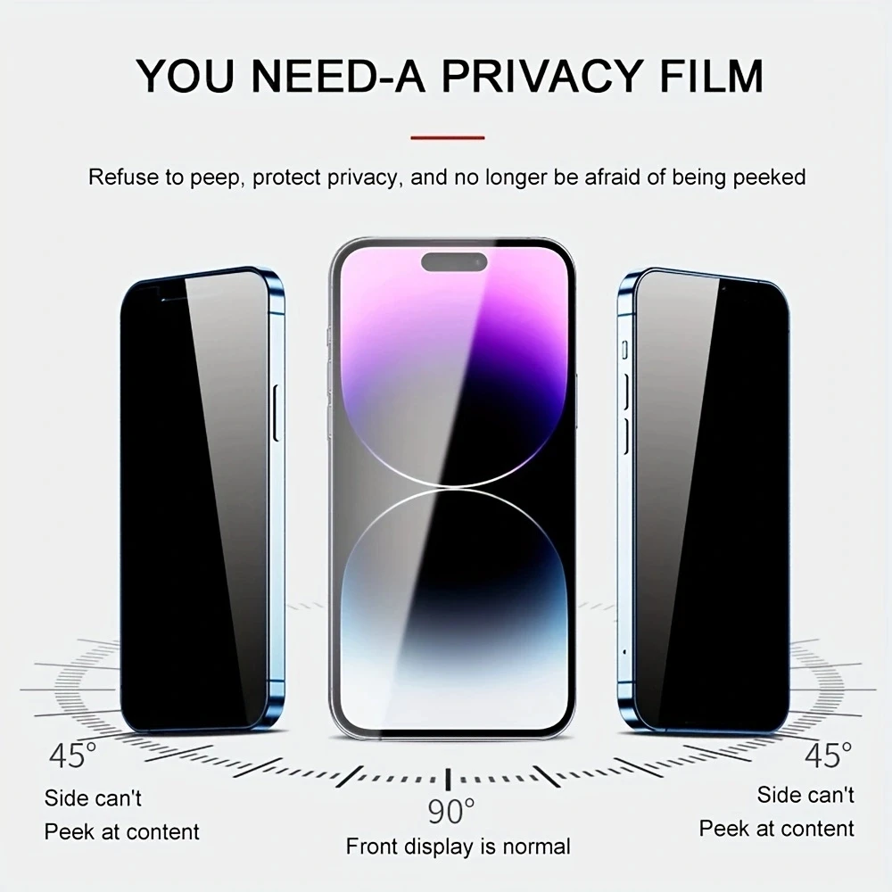 5/1pcs 9D protective film for iPhone 13 15 pro 14 Plus 11 12 mini phone screen protector for iPhone X XR XS max Privacy Glass