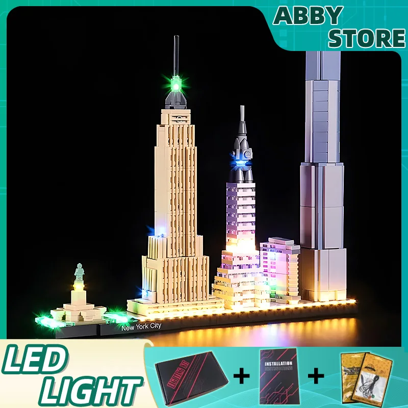 Kit d'éclairage LED pour LEGO New York City, bricolage, lumière LED uniquement, modèle sans blocs, 21028