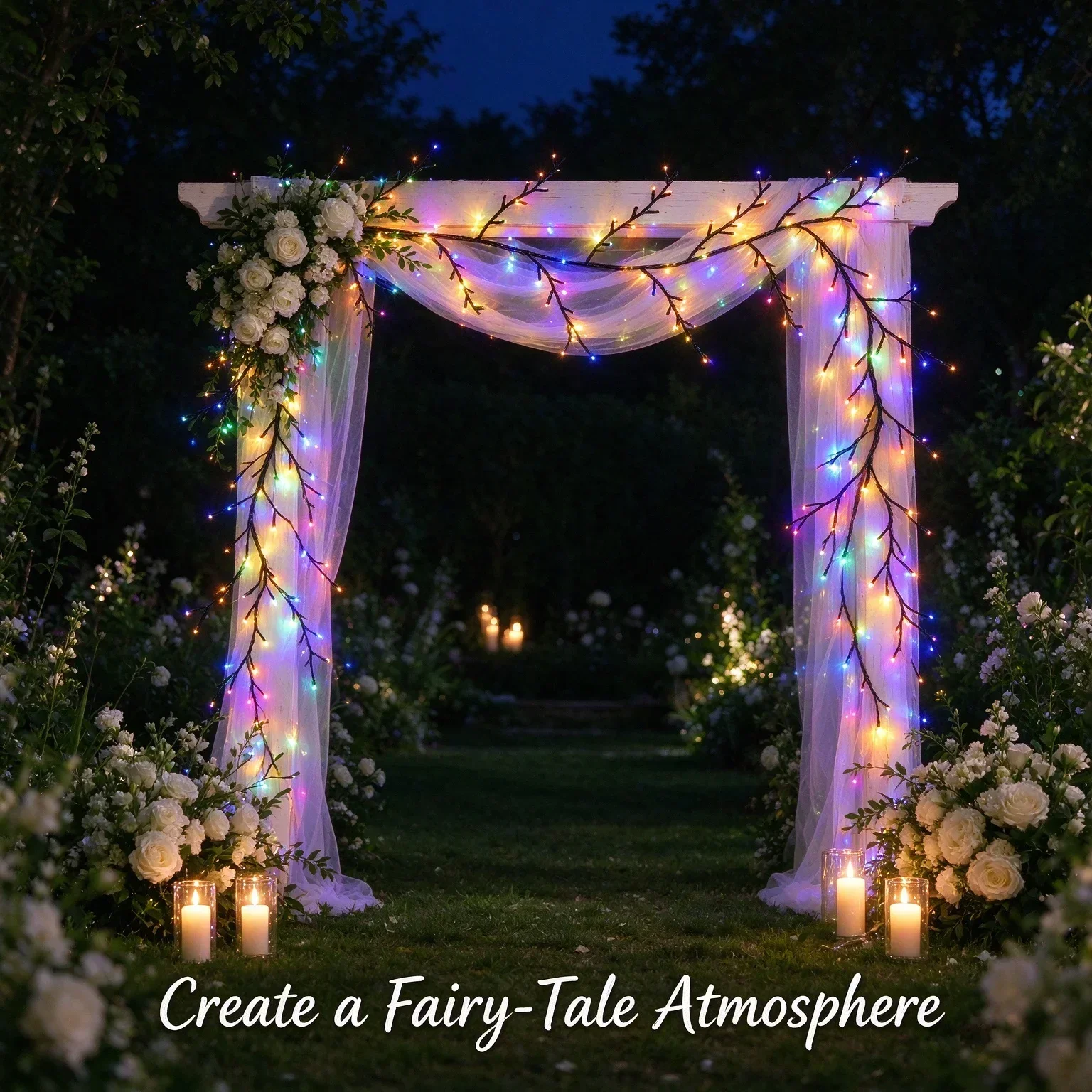 Vine Branch Fairy String Lights, 96/144 LEDs 8 Flashing Modes USB Powered Decorative Garland for Bedroom Indoor Party Room Decor