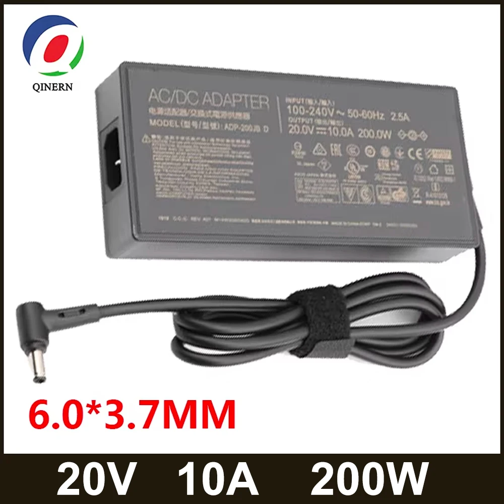 20V 10A 200W 6.0*3.7MM ADP-200JB D Laptop Adapter Charger For Asus TUF A17 FA706QM FA506QR ROG Zephyrus G15 GA503Q GA503