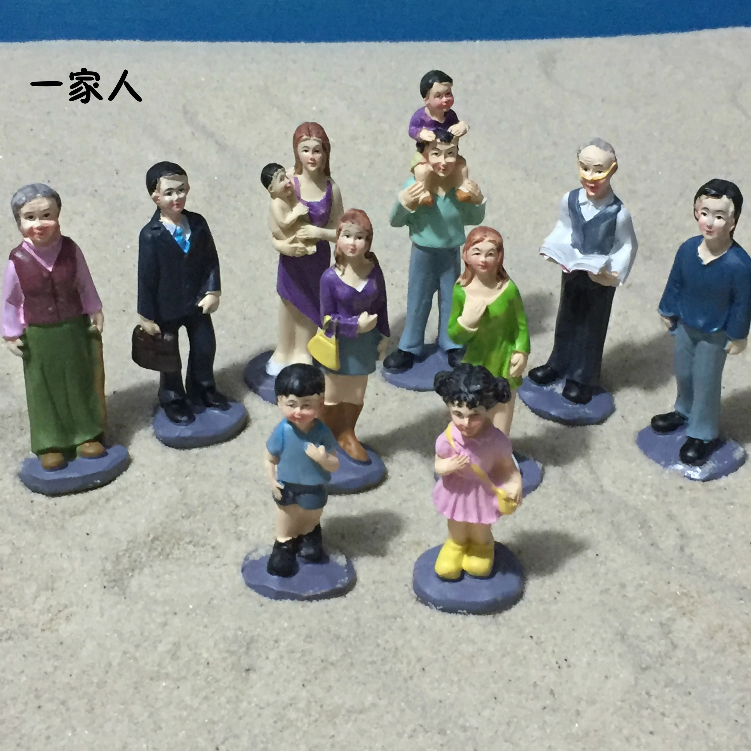 resin figure mental psychological sand table game box court therapy family 10pcs/set