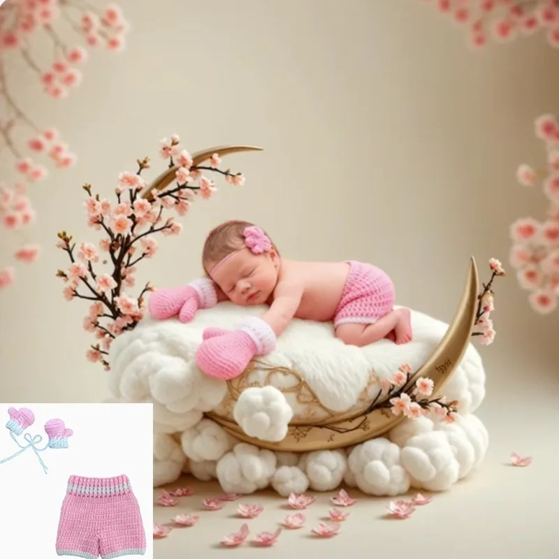 

Набор реквизита для фотосессии новорожденных - розовый вязаный костюм с перчатками и штанами для девочек, вязаный костюм для фотосессии в стиле чемпиона, для фотосессии на выписку/празднования рождения ребенка