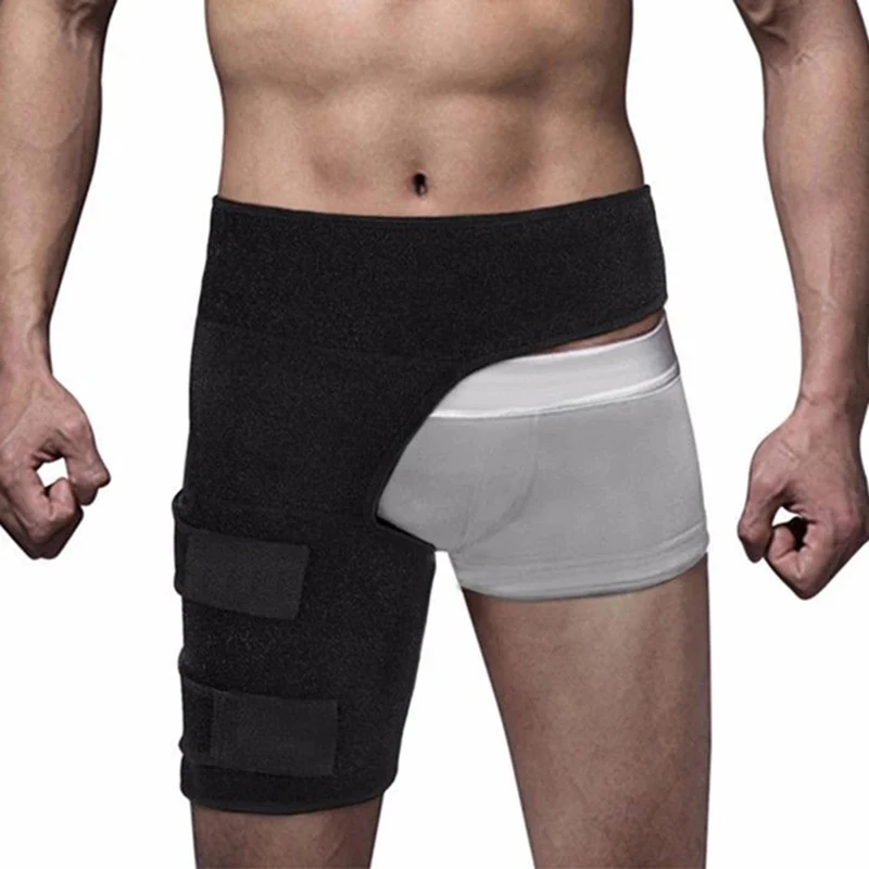 1Pcs Groin Support, Groin Compression Wrap for Hip Flexor Brace, Adjustable Sciatic Pain Relief Brace & Thigh Hamstring Sleeve