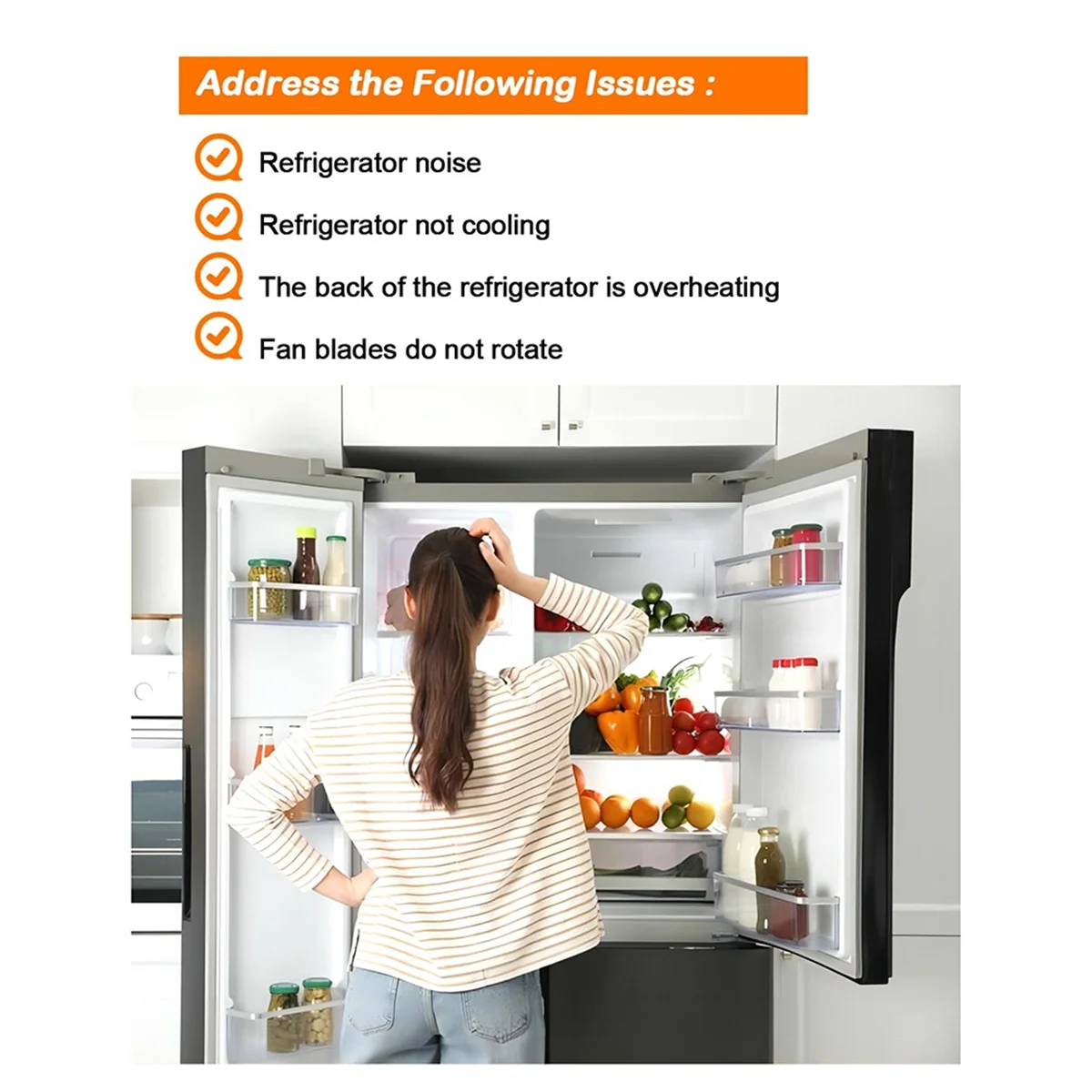 ايه يو 65058313   يصلح لجزء تجميع محرك مروحة تبخير الثلاجة استبدال EAU 65058313   -056F-13 AP 7178307