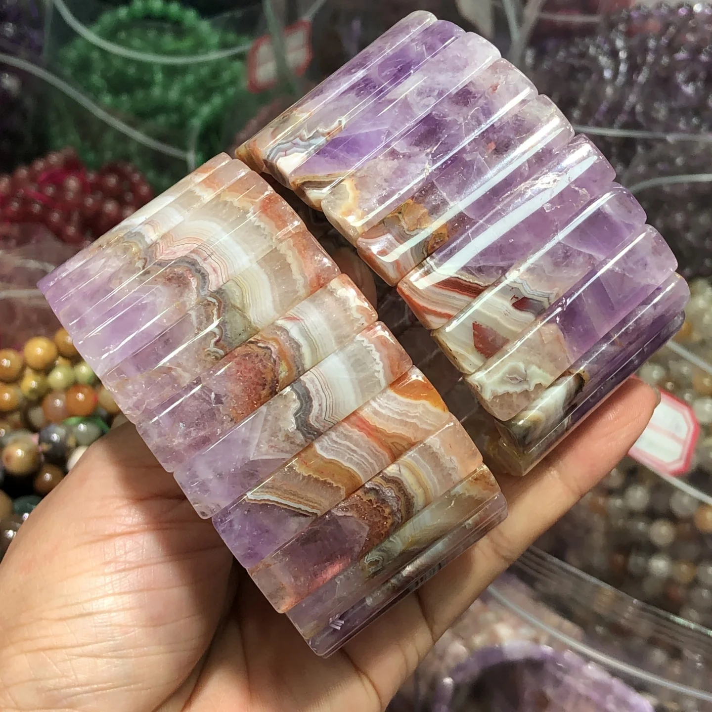 

1 шт. Fengbaowu натуральный аметист агат квадратный браслет 39 мм прямоугольные бусины Рейки целебный камень ювелирные изделия подарок для женщин