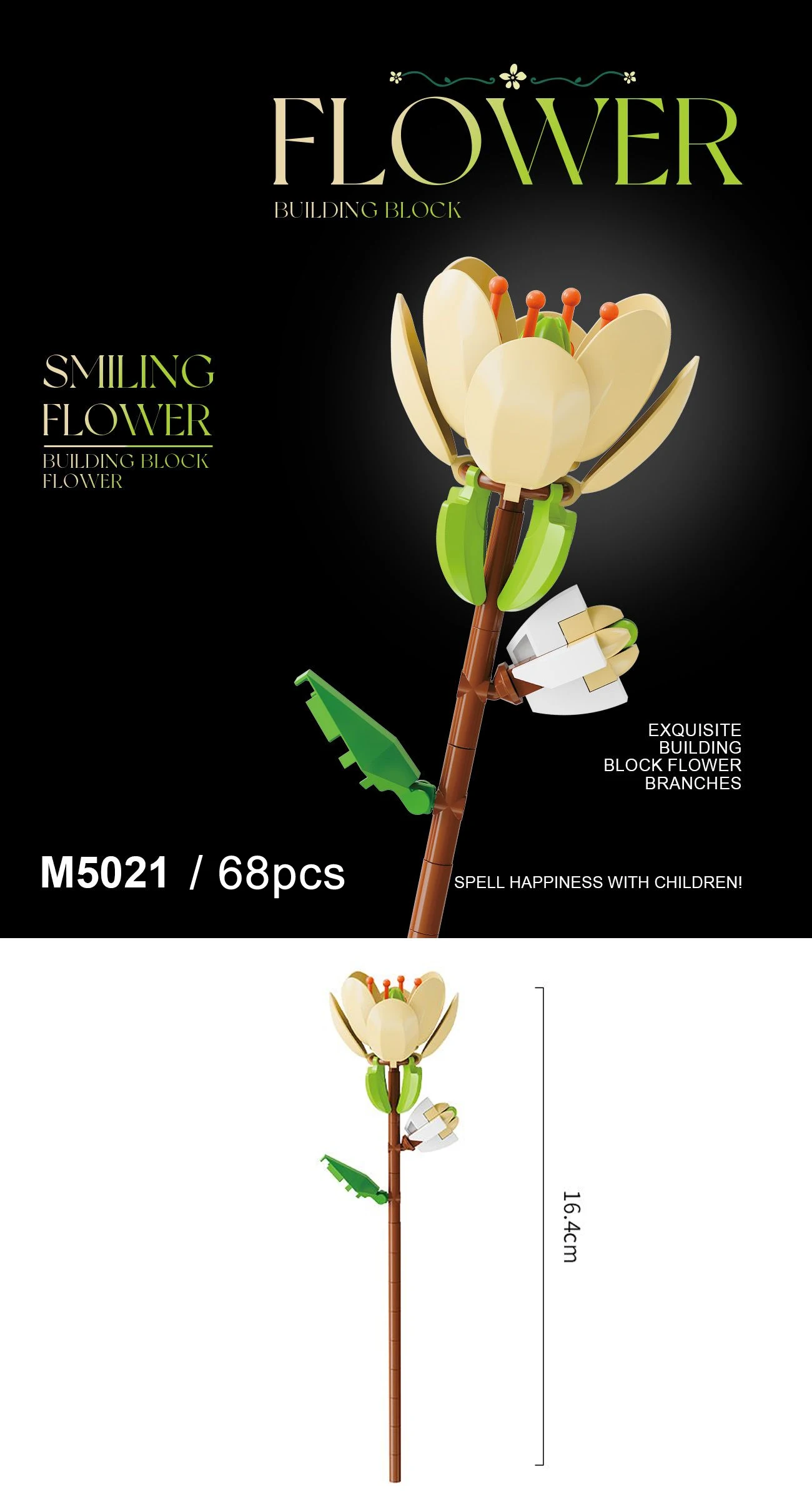 Baustein-Blumenset, DIY-Blumendekorations-Kit, geeignet für Tischdekoration und Raumaccessoires – eine perfekte Geschenkidee – Detail 12