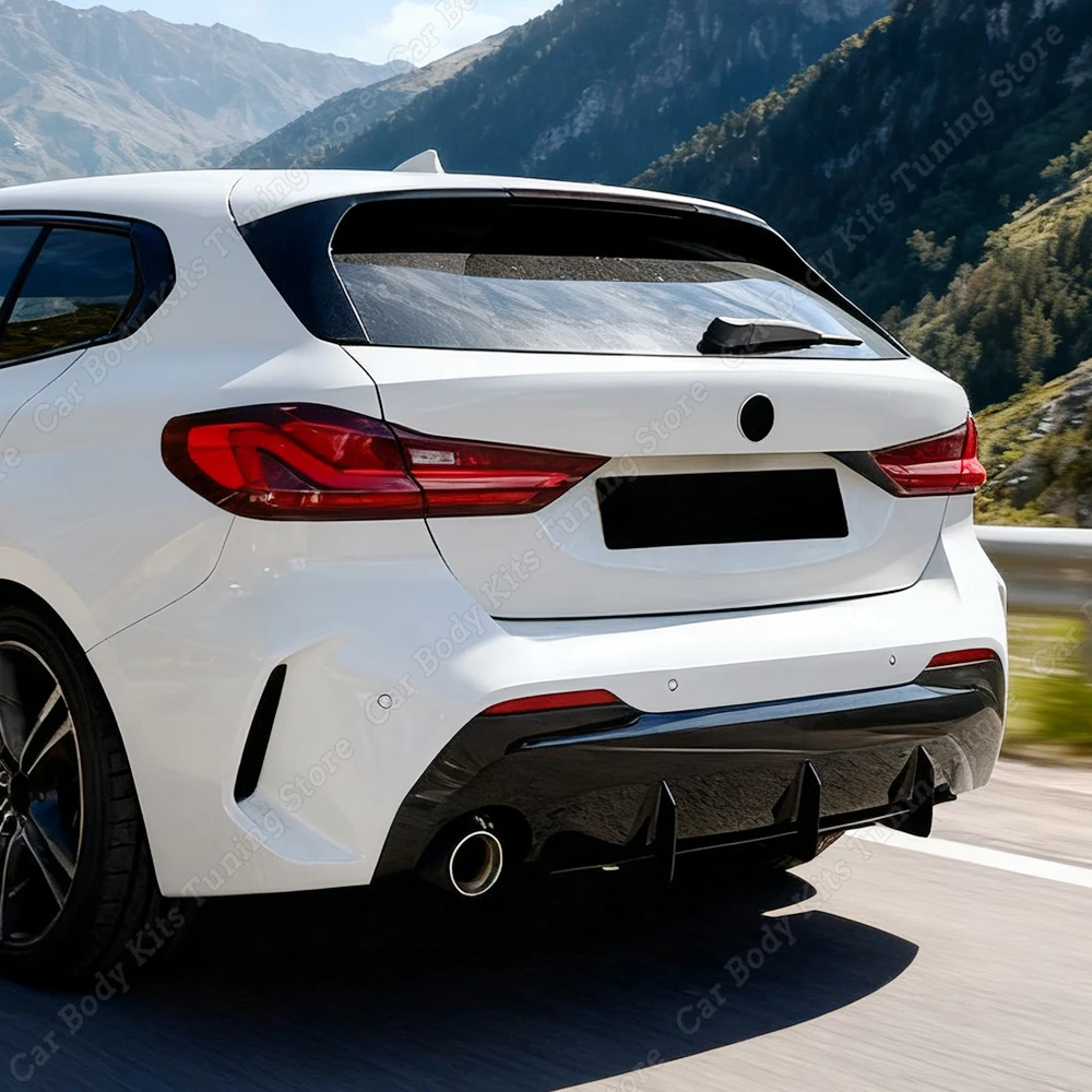 Rear Bumper Splitter For BMW 1 Series F40 M-PCAK 118i 120d 128ti 2019-2024 Diffuser Shark Fins Spoiler Black Blade Custom Tuning