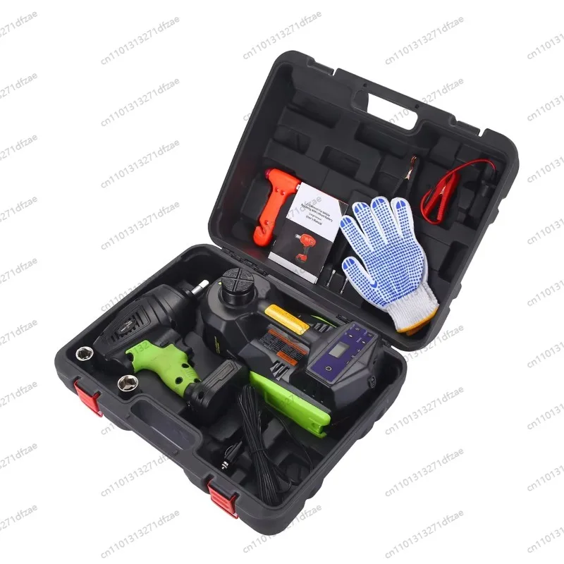 5 in1 DC12V Light Emitting Diode Light 5T Portable Durable Electric Vehicle Hydraulic Jack and Battery Impact Wrench