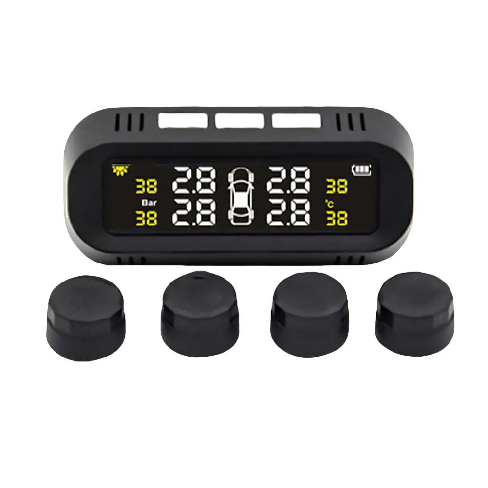 نظام مراقبة ضغط الإطارات يعمل بالطاقة الشمسية، جهاز مراقبة درجة حرارة ضغط الإطارات في الوقت الحقيقي لجميع السيارات #6