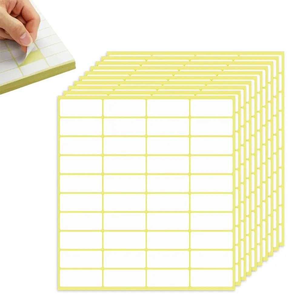 30 Sheets/1200pcs White Matte Blank Label Stickers, 19x38mm Self-Adhesive Writable Labels for Jars, Bottles, Names & Prices