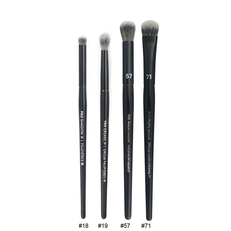 4pcs/set Pro Black Eye Shadow Makeup Brushes Lip Brow Precision Concealer Blending Synthetic hair Smudge Highlight Make Up Brush