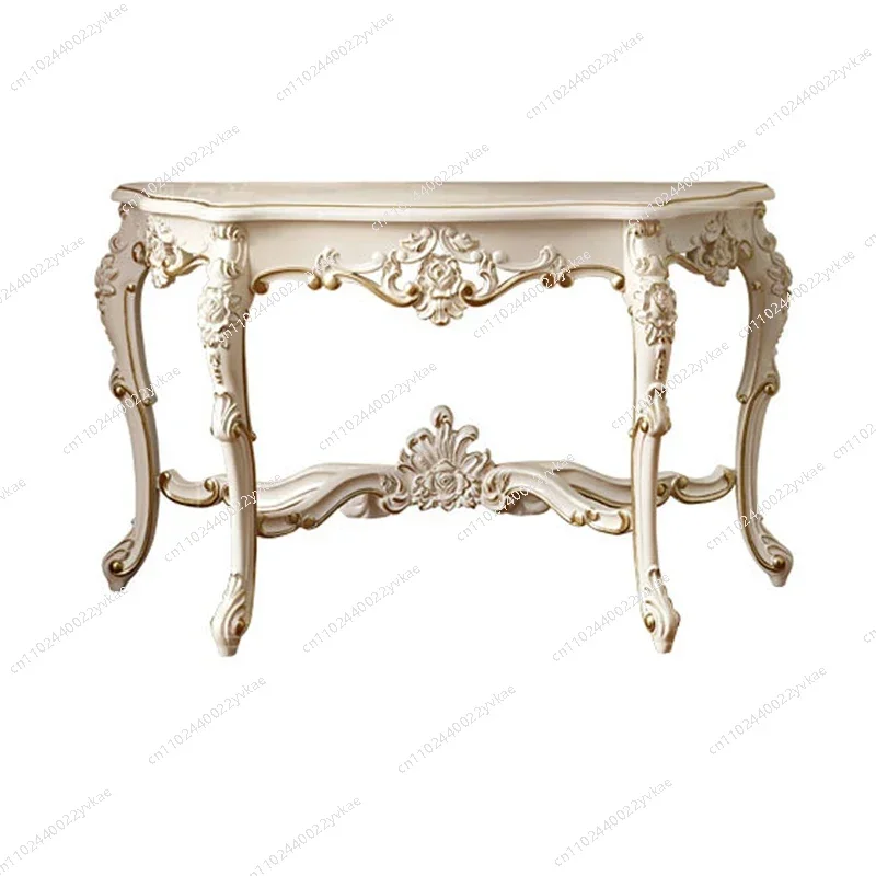 

European-style all-solid wood entrance table entry French-style carved living room foyer simple table art entrance cabinet s