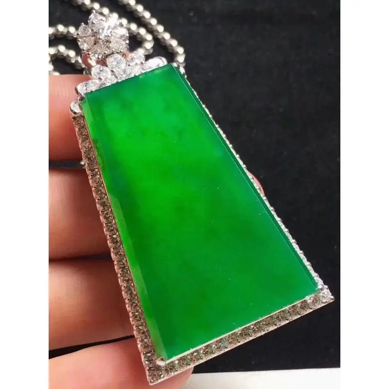 in positive yang green, and tranquility amulet, Burmese ice jade pendant, peace buckle ornament, jadeite