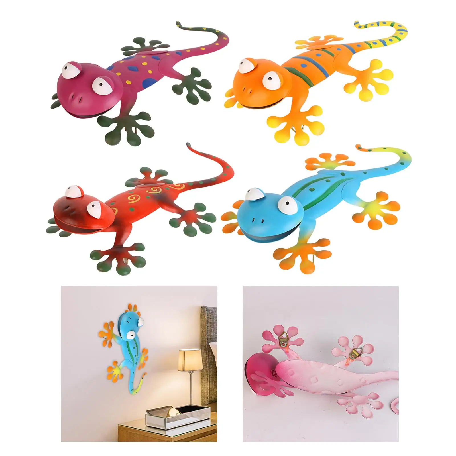 Beautiful Gecko Shaped Figurine Animal Statue Artwork Ornaments Hanging Wall