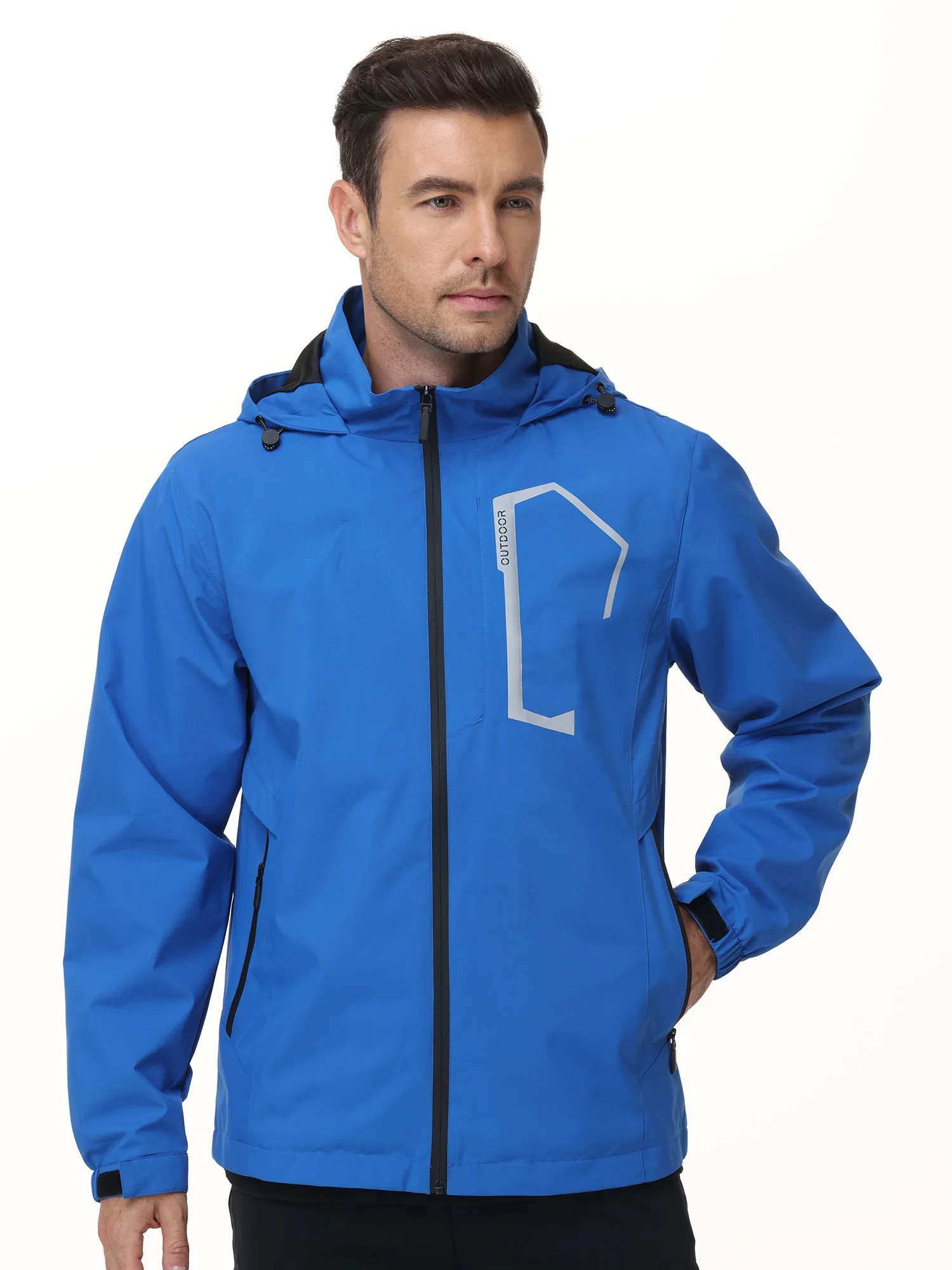 Sommer Herren Outdoor-Jacke Wasserdichte Regenjacke, Dünne Regenjacke mit Mehreren Taschen für Camping Wandern Radfahren Angeln – Detail 20