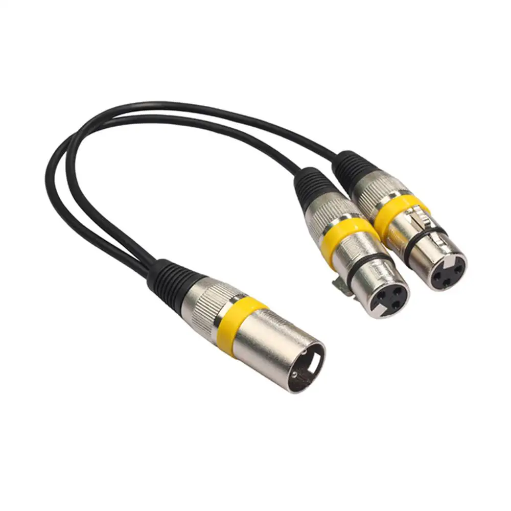 30CM XLR Splitter Male to Dual Female,3 Pin XLR Male to Female Splitter Audio Adapter Cable for Mic Amplifier Speaker Mixer