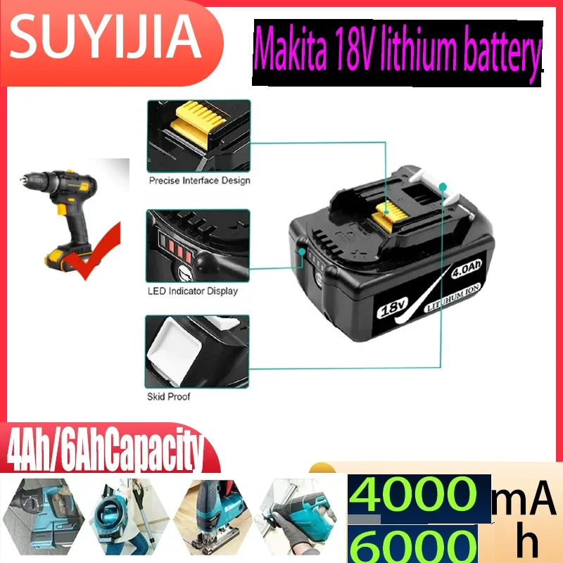 The new BL1850 is suitable for Makita battery 18V4000-6000mah, suitable for screw guns, water spray guns, power tools, etc.