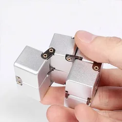 Metal Infinity Cube Aluminum Stress Relieving Fidget Toys For Anxiety And ADHD Decompression Unique Gifts