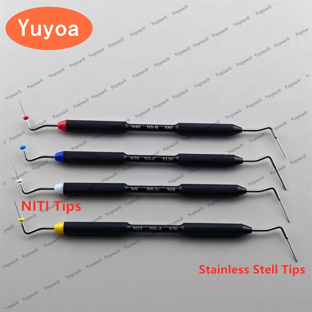 

4pcs Dental Root Canal Filler Dentist Hand Plugger Endodontics Instruments NITI Stainless Stell Tips Vertical Pressure Device