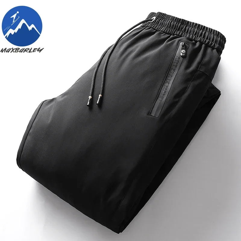 Men\'s Down Pants Autumn Winter New Solid Color Thickened Warm Outdoor Travel Adventure Harem Pants Men\'s Plus Size Casual Pants