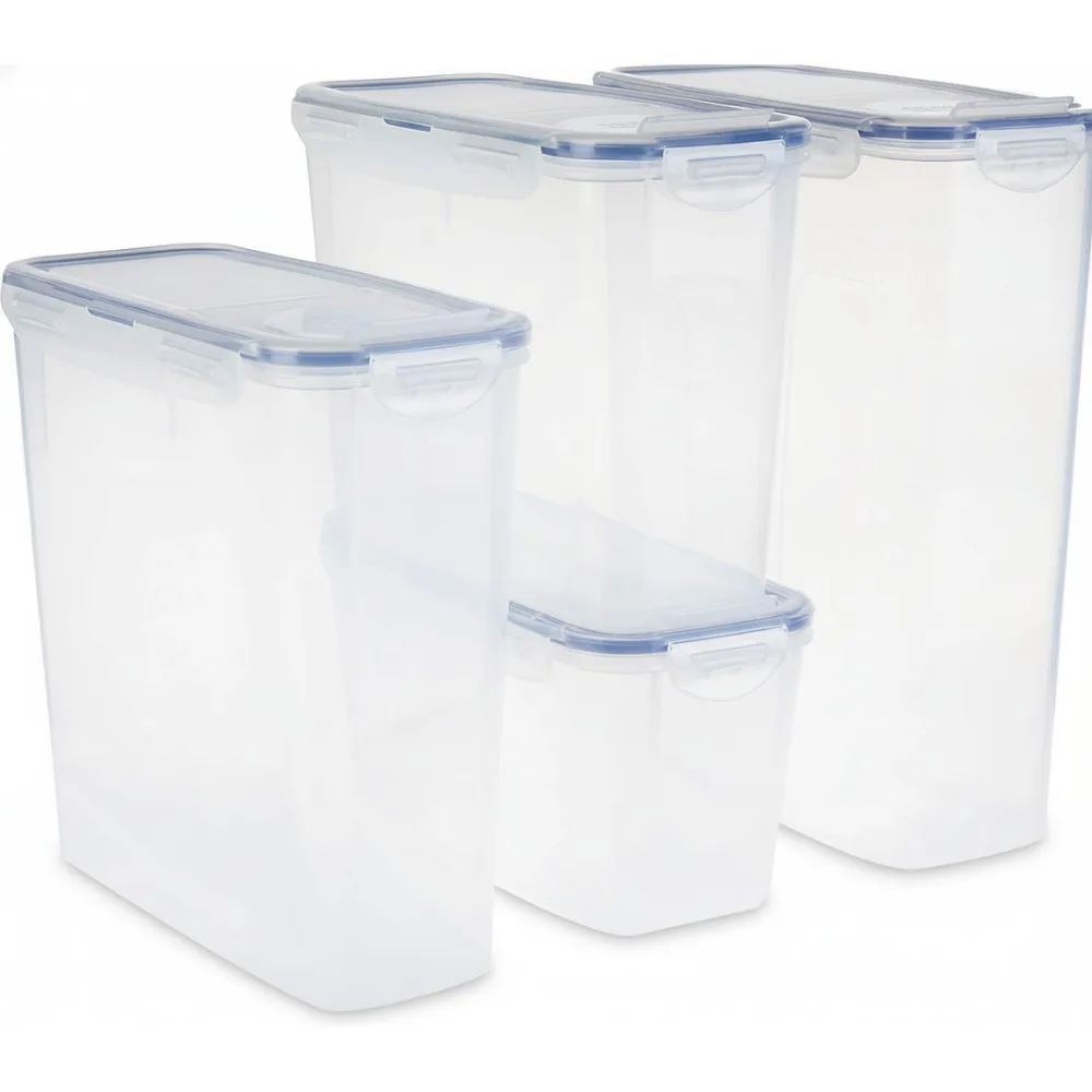 

Герметичный набор контейнеров для хранения продуктов питания, 8 предметов, не содержащие бисфенола А, можно мыть в посудомоечной машине для организации кладовой, макарон, муки, сахара