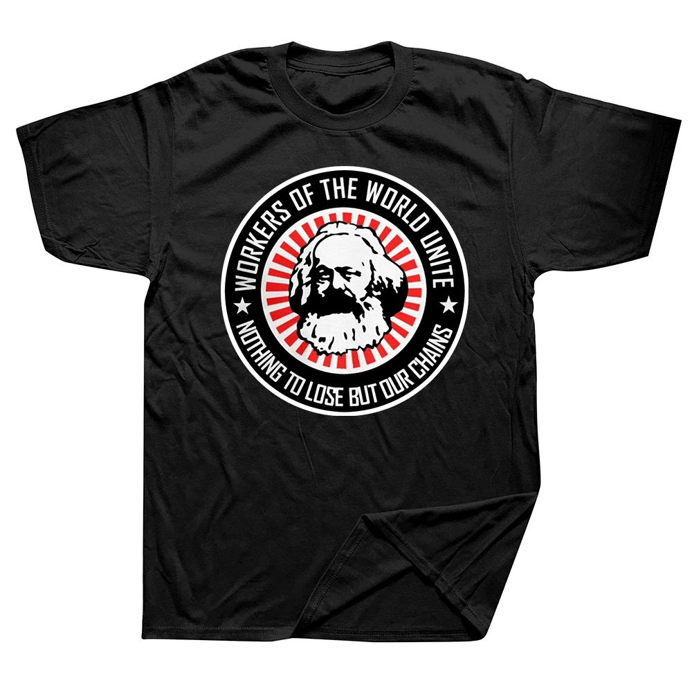 Karl Marx Workers Unite Novelty Communism Marxism Socialism T Shirts Graphic Streetwear Short Sleeve Birthday Gifts T-shirt