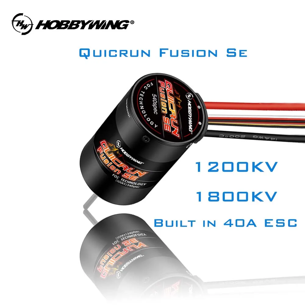 

HobbyWing QuicRun Fusion SE Waterproof Brushless Sensory Motor 1200kv 1800kv Built in 40A ESC 2 in 1 for RC 1/10 RC Climbing Car