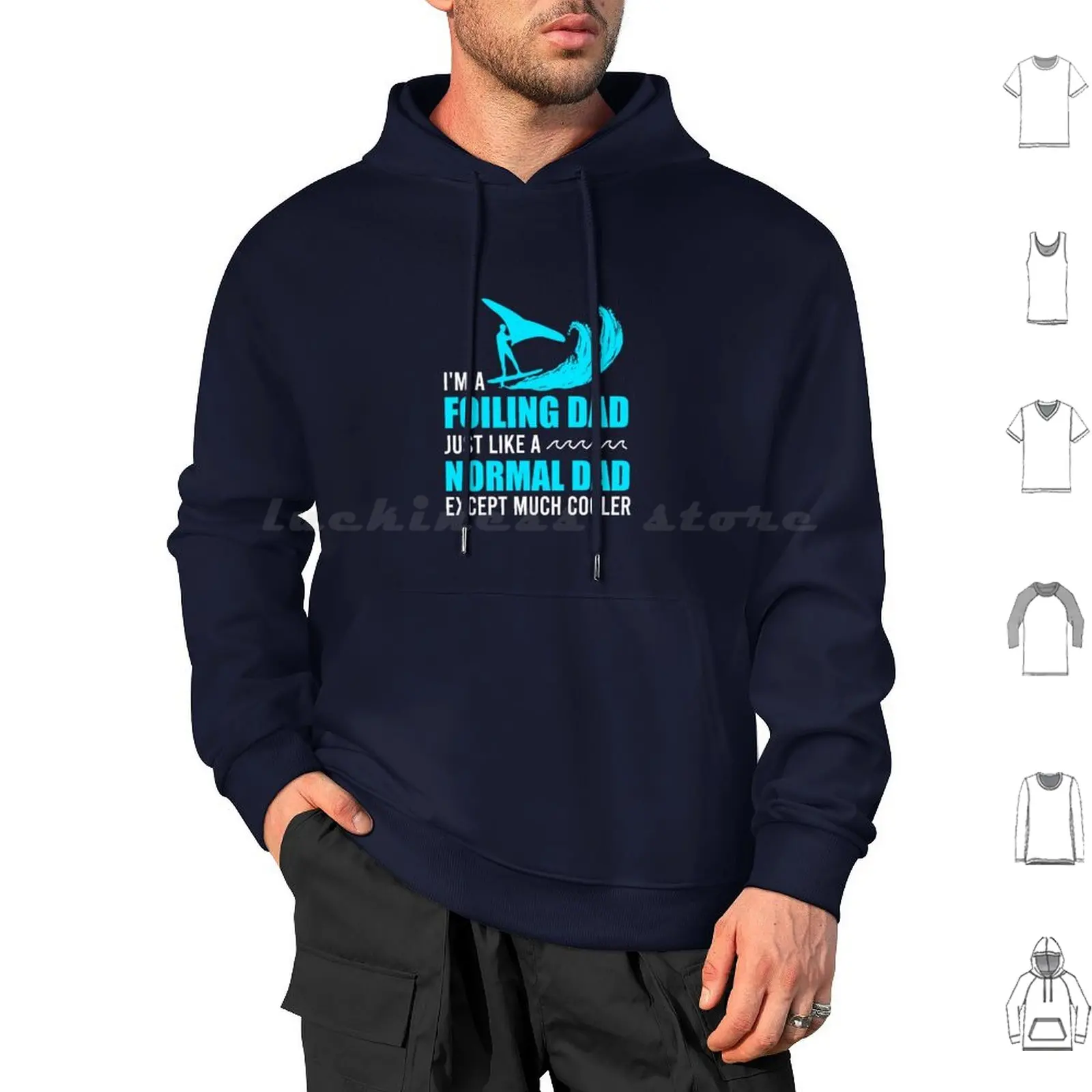 Surfer I'm A Foiling Dad Just Like A Normal Dad Hoodie cotton Long Sleeve Foilwing Foiling Foil Wing Surf Foiling