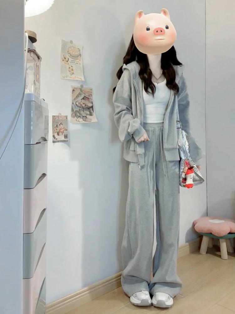 Early Autumn Casual Sportswear Hoodie Set Women's Unique Beautiful Korean Sle High-End Feelings Whole Set Matching