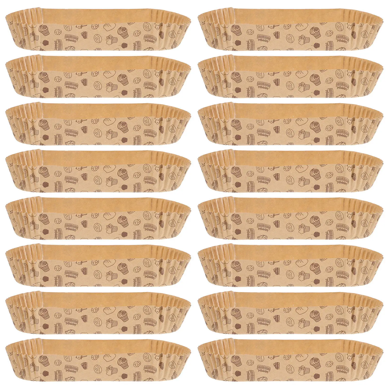100Pcs Boat Shape Baking Cups Cake Paper Liners Non Stick Heat Resistant Disposable Cupcake Trays for Home Bakery Tea Party