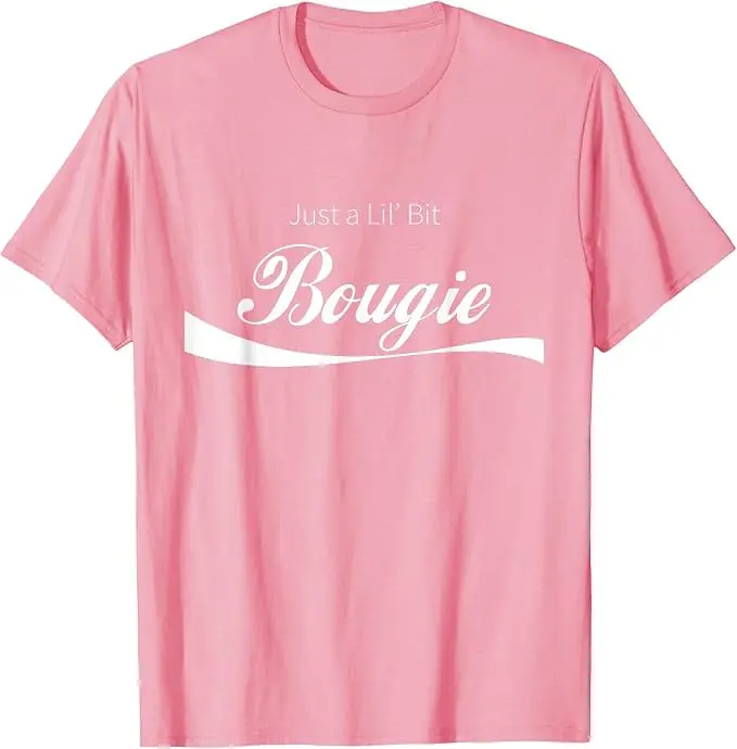 Just A Lil' Bit Bougie Lustiges, schäbiges, schickes Text-T-Shirt mit Y2k-Schriftzügen, personalisiertem Spruch, weiches Baumwoll-Kurzarm-T-Shirt – Detail 15