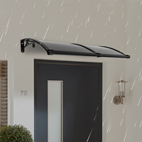 Aluminum Alloy Door Window Canopy Arch Rainshed Suitable for Balconies, Roofs, Yards, Shops And other entrances(Black, Brown)