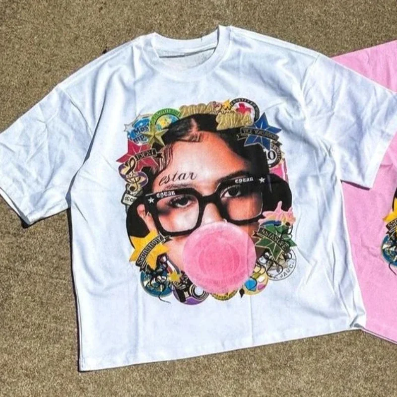 

Футболка Col À Manches Courtes Pour Femme Col Streetwear En Coton Imprimé Motif De Conception D'animation Yuanzhou