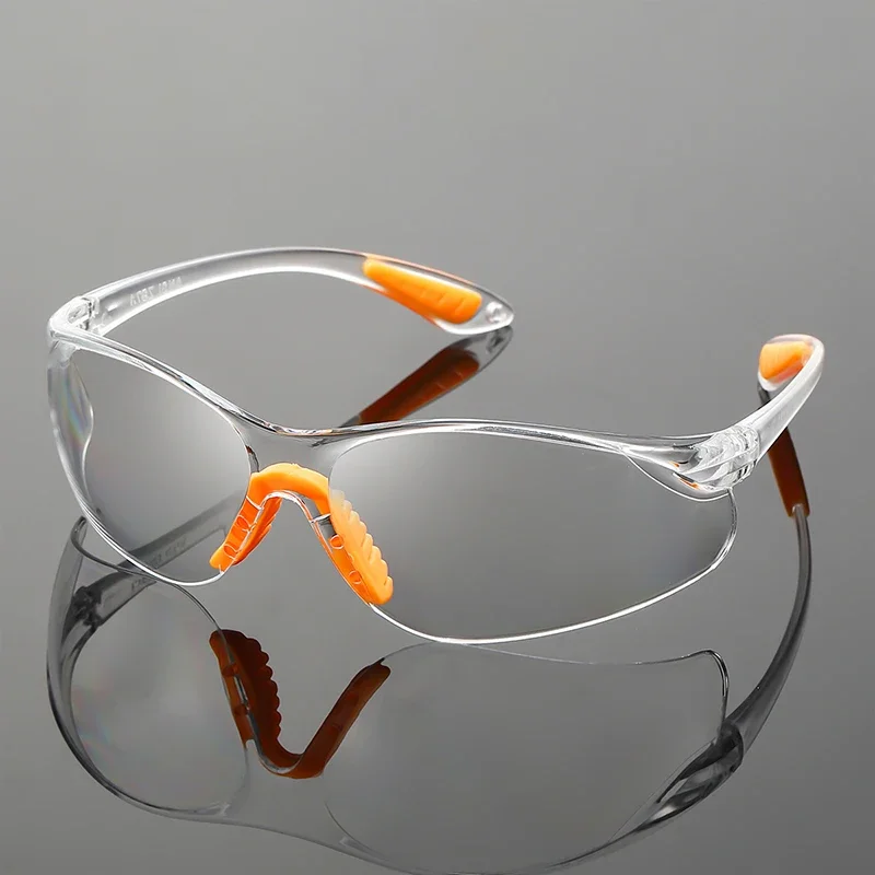 Laborschutzbrille aus PC-Material, Stoßfest, Wind- und Staubdicht, Sicherheits-Reitbrille mit Klarglas