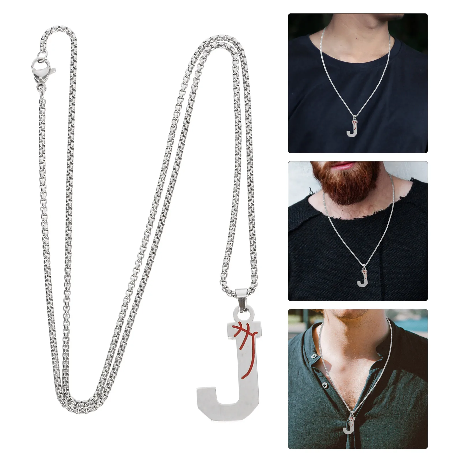 

Letter Stainless Steel Necklace Initial Charm Necklaces Male Female Chain for Men Pendant Boys