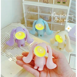 LED Mini Night Light Cartoon Cute Rabbit Desk Lamps Desktop Bunny Ornament Book Light Kids Room Bedside Bedroom Easter Decor