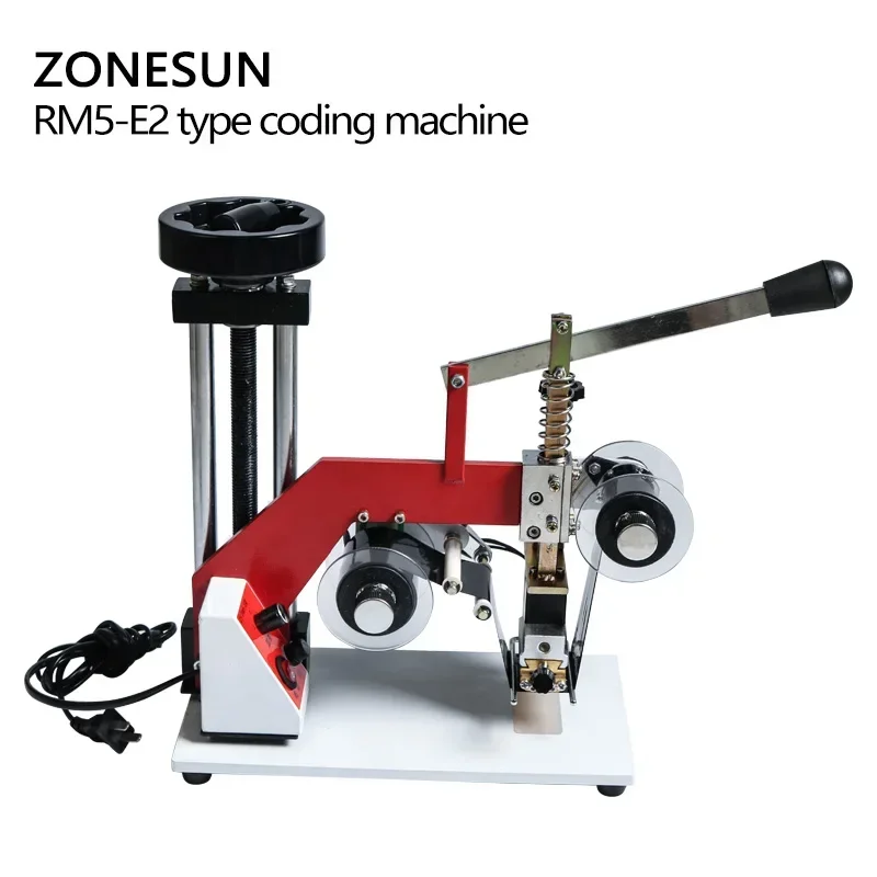 ZONESUN ZY-RM5-E(2) Машина для горячей печати с цветной лентой Лента с кодом даты Машина для горячего тиснения фольгой, Тиснение фольги с номером партии