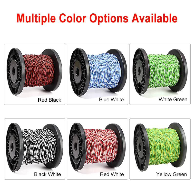 2-50m 26-13AWG AFS200 Twisted Pair Cable - FEP Insulated Tinned Copper High Temp Wire for 600V Industrial Use