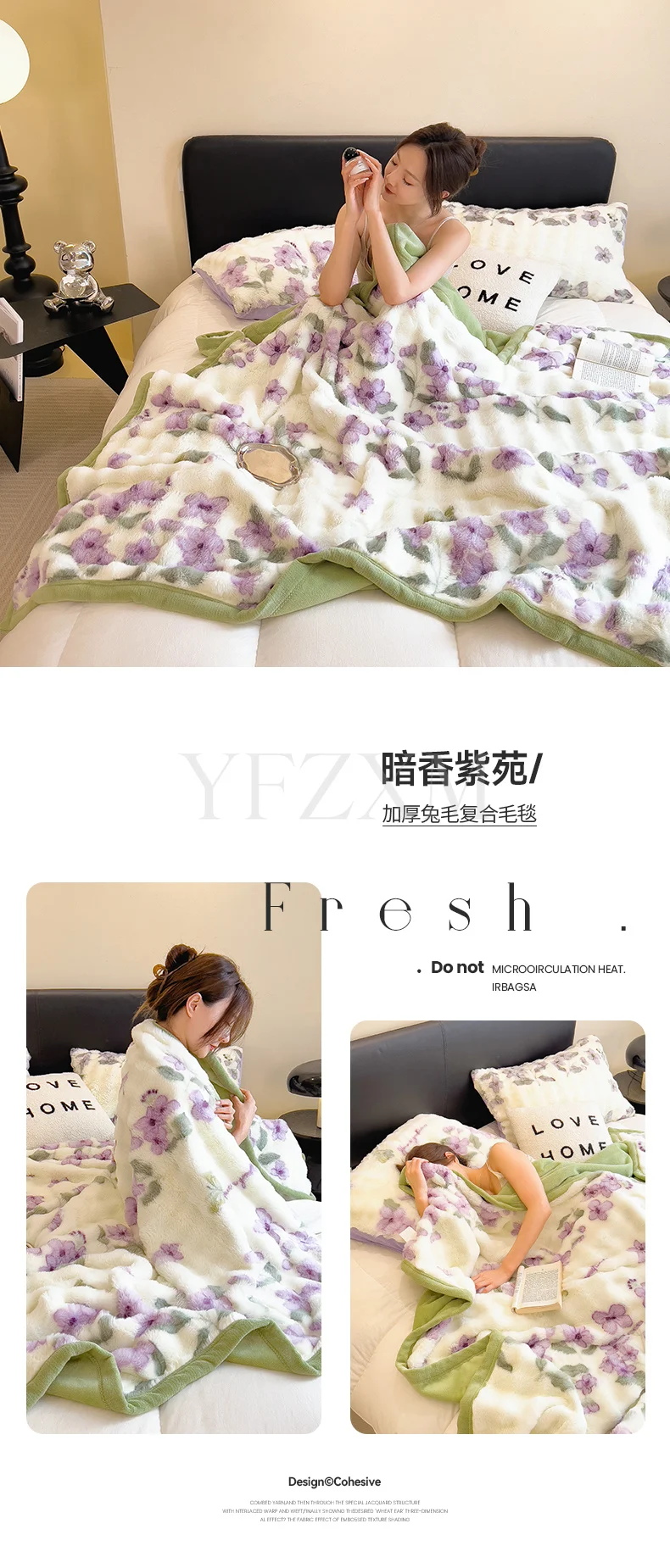 Cute Giant Panda Fluffy Fleece Blanket Fall Winter Thick Warm Faux Rabbit Fur Bed Blanket Plush Sofa Throw Cover Soft Bedspread