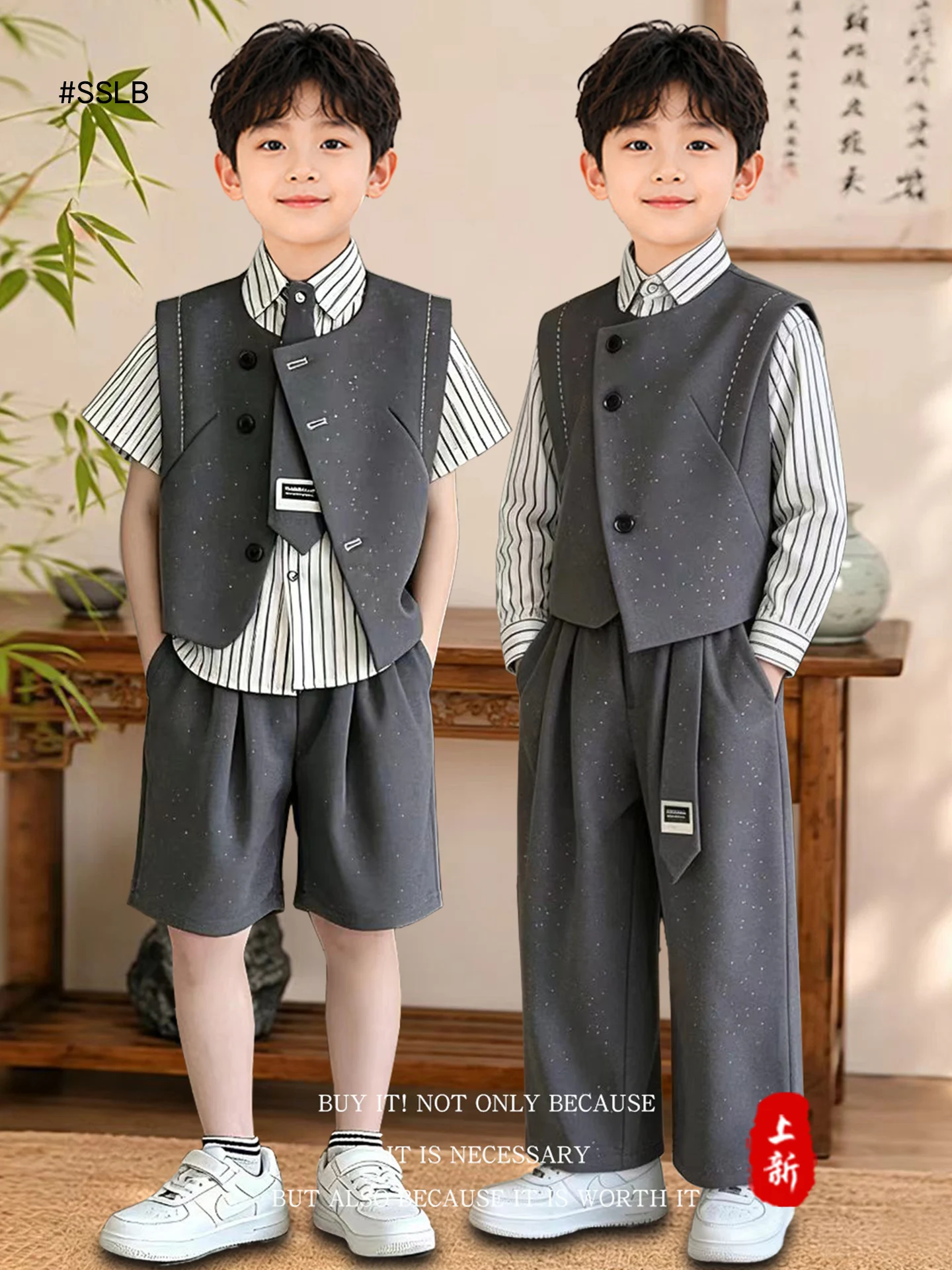 shiny-grey-chinese-style-children's-suit-boys'-birthday-party-clothing-set-vest-jacket-combo-for-toddler-kids-age-to-12