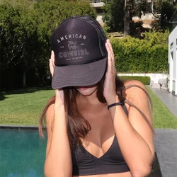 American Cowgirl Trucker Hat West Cowboy Girl Baseball Cap Summer Beach Woman Mesh Cap Adjustable Buckle Unisex