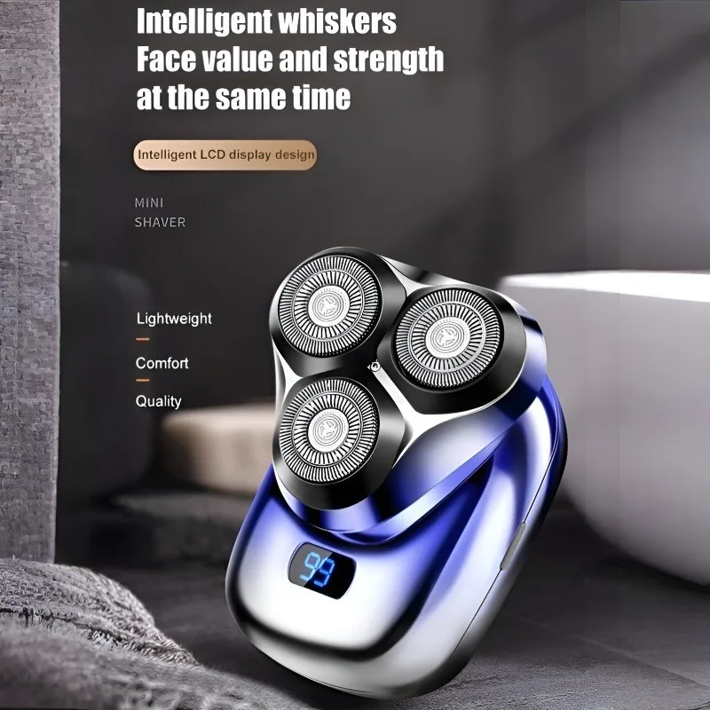 

Men's Portable Digital Floating Blade Electric Shaver TYPE-C Charging Waterproof Wet and Dry Dual Use Three Blade Shaver