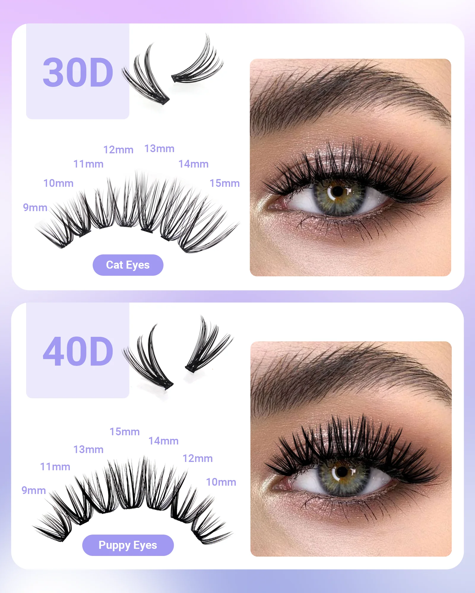 NAGARAKU 30P 40P Cluster False Eyelashes No Glue Needed DIY 280 Set Eyelash Extensions C D Curl 9-15mm Mixed Lengths