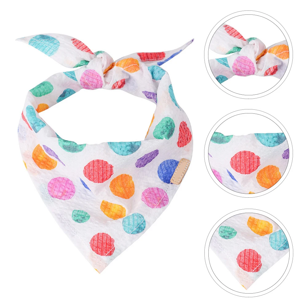 

Pet Cotton Bib Towel Washable Bib Summer Bandana Dog Accessories Breathable Dry Pet Saliva Towel Patterns Colors