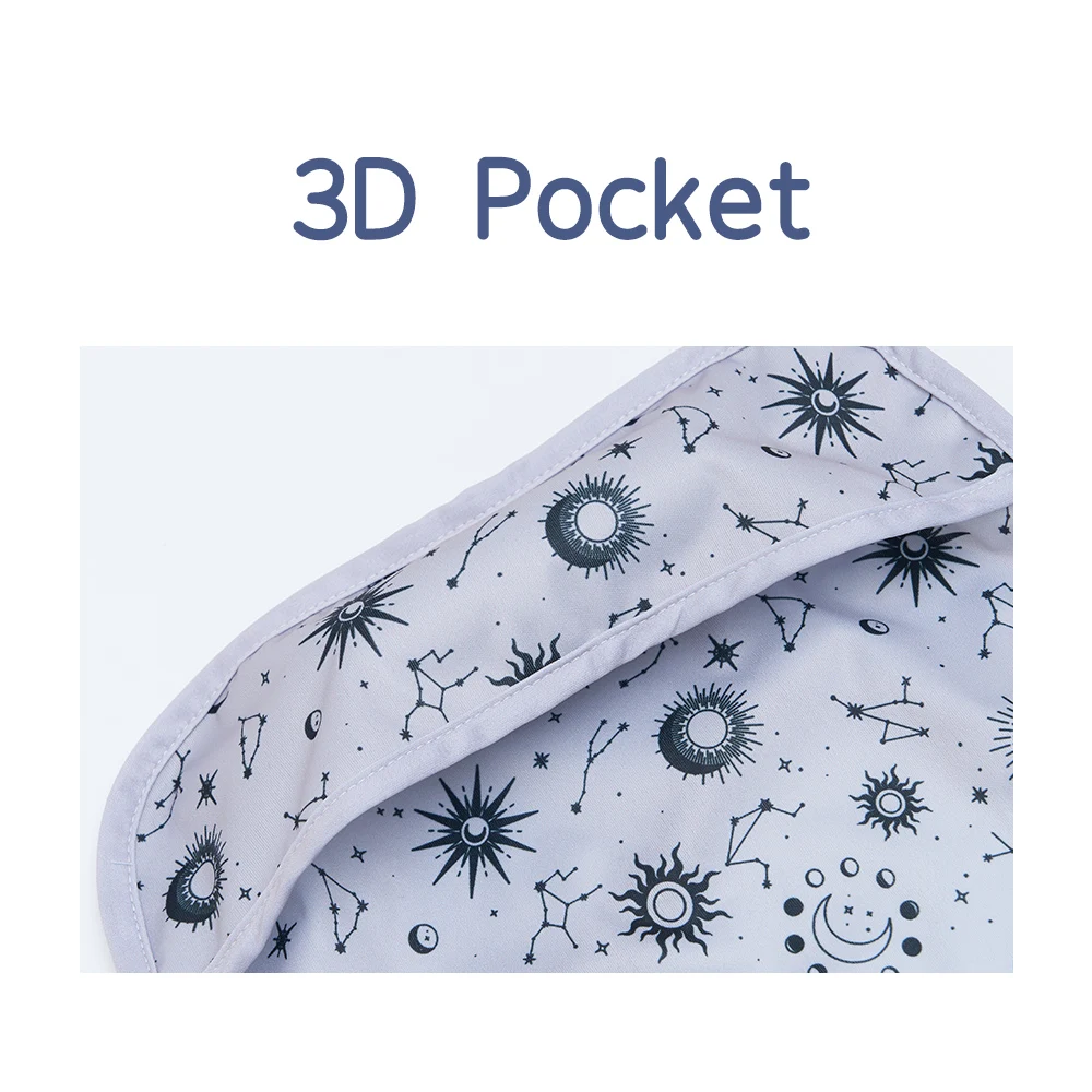 HappyFlute New Cute Print One Piece With Big Pocket Waterproof Printing Sleeveless Hook&Loop Design Reusable Baby Feeding Bibs