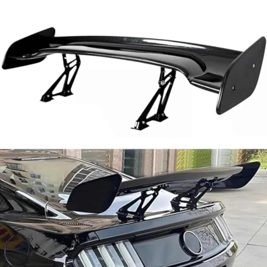 

47 Inch Adjustable Rear Spoiler Wing for 2005-2026 Ford Mustang All Models GT Style Trunk Spoiler in Carbon Fiber Look with Hig