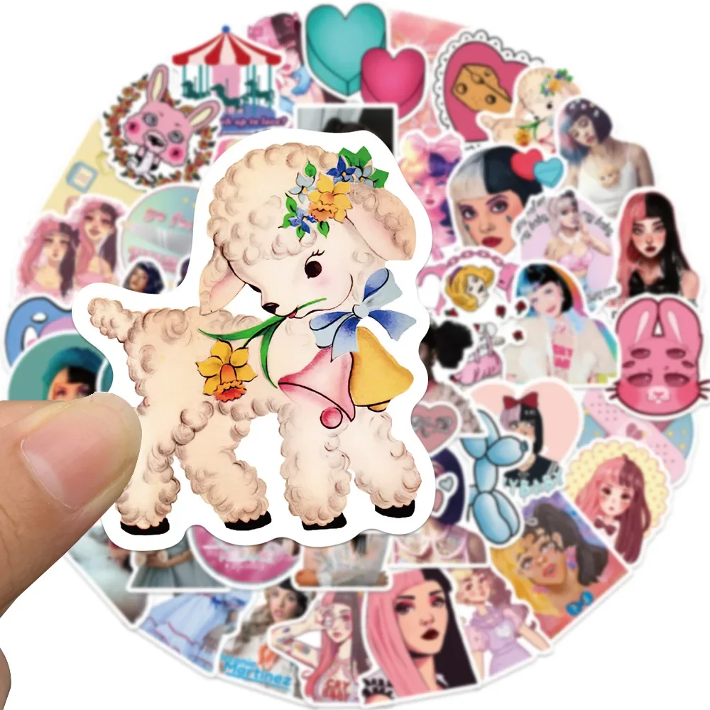 10/50PCS Singer Melanie Martinez Stickers Cartoon Decals DIY Scrapbook Album Suitcase Laptop Fridge Car Wall Sticker Kids Toy