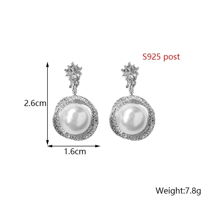 Trendy Neue Weiße Hängende Ohrringe für Frauen Transluzente Acryl Blume Baumeln Ohrringe Strass Imitation Perle Ohr Schmuck – Detail 5